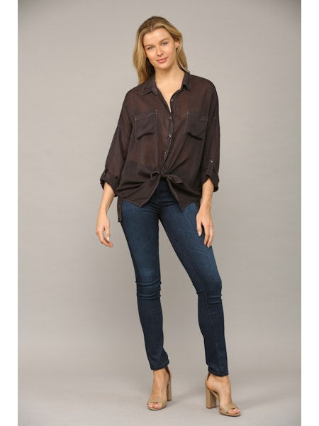 CARGO POCKET TOP - STONE - Kingfisher Road - Online Boutique