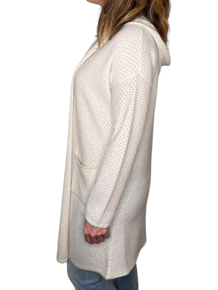 HOODED OPEN CARDIGAN-PARCHMENT - Kingfisher Road - Online Boutique