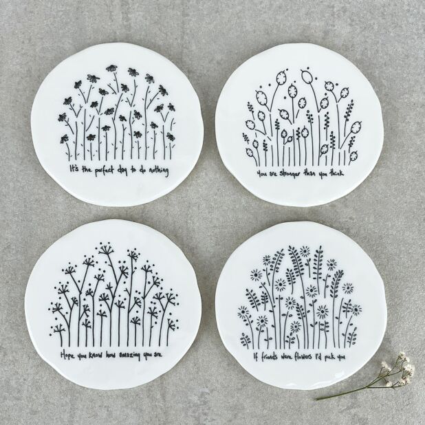 TALL FLOWERS ROUND COASTER - Kingfisher Road - Online Boutique
