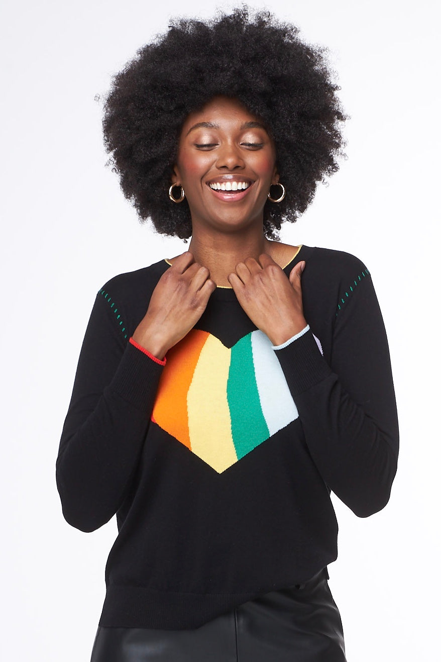 Gap rainbow 2024 heart sweater