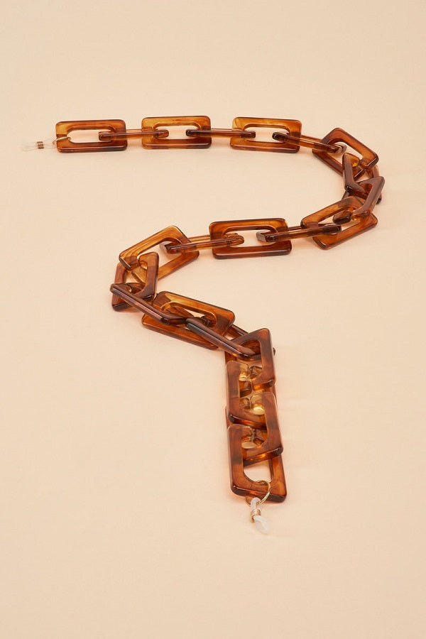 RECTANGLE BLOCK SUNGLASSES CHAINS-TORTOISHELL - Kingfisher Road - Online Boutique