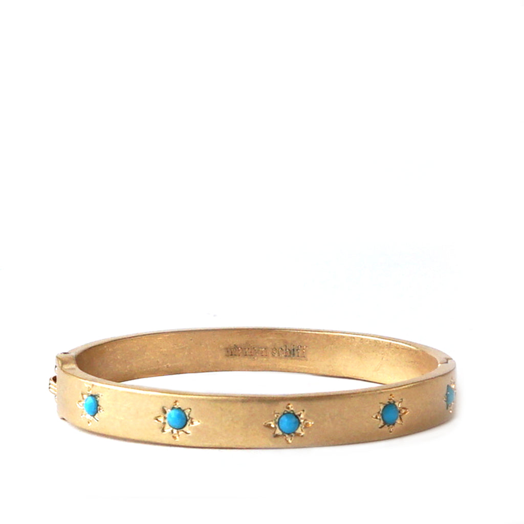 CRYSTAL STARBURST BANGLE-GOLD TURQUOISE - Kingfisher Road - Online Boutique