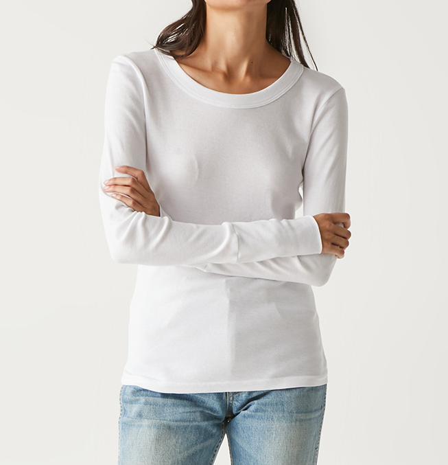 KELSO LONG SLEEVE CREW NECK TEE-WHITE - Kingfisher Road - Online Boutique