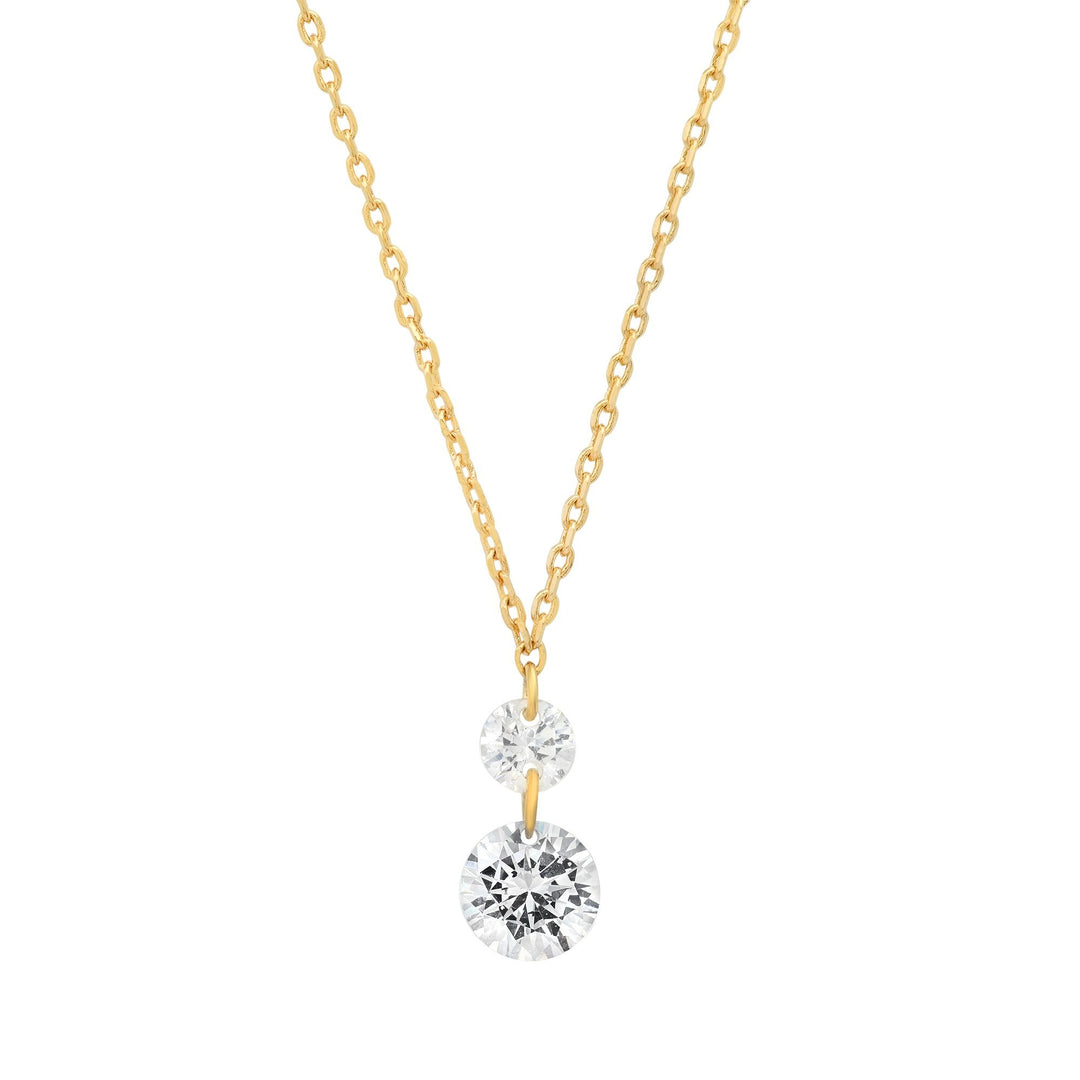 TWO STONE FLOATING CZ NECKLACE - Kingfisher Road - Online Boutique