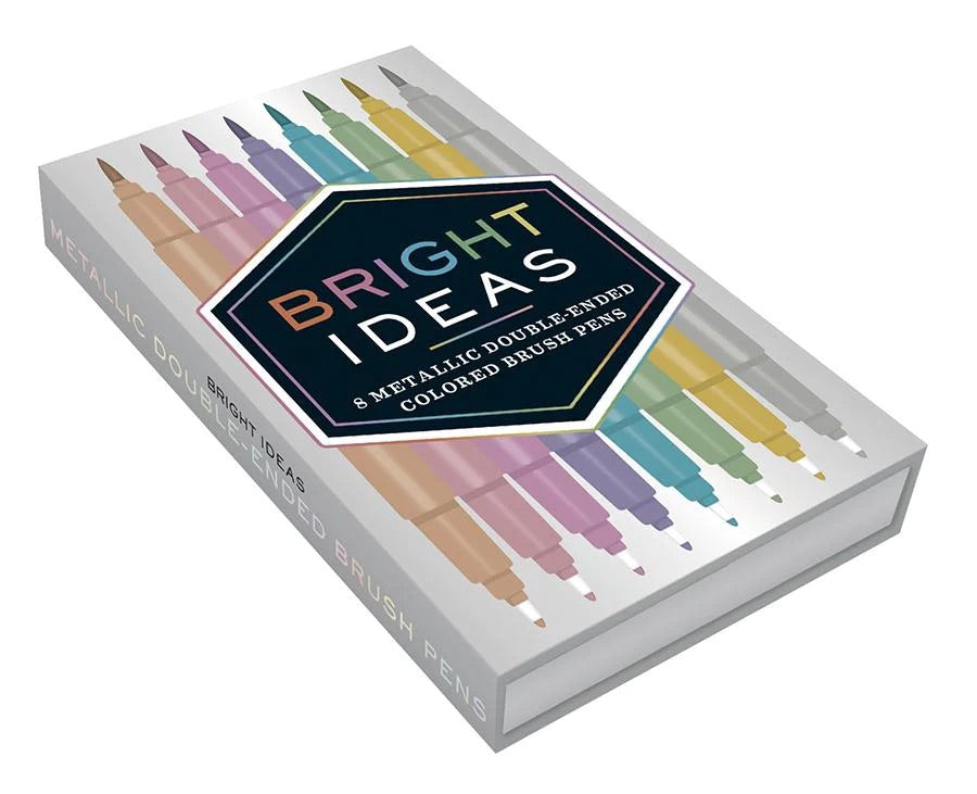 BRIGHT IDEAS METALLIC DOUBLE-ENDED BRUSH PENS - Kingfisher Road - Online Boutique
