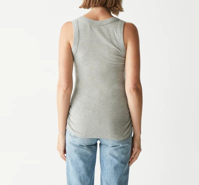BLANCHE RUCHED SIDE TANK-HEATHER GREY - Kingfisher Road - Online Boutique
