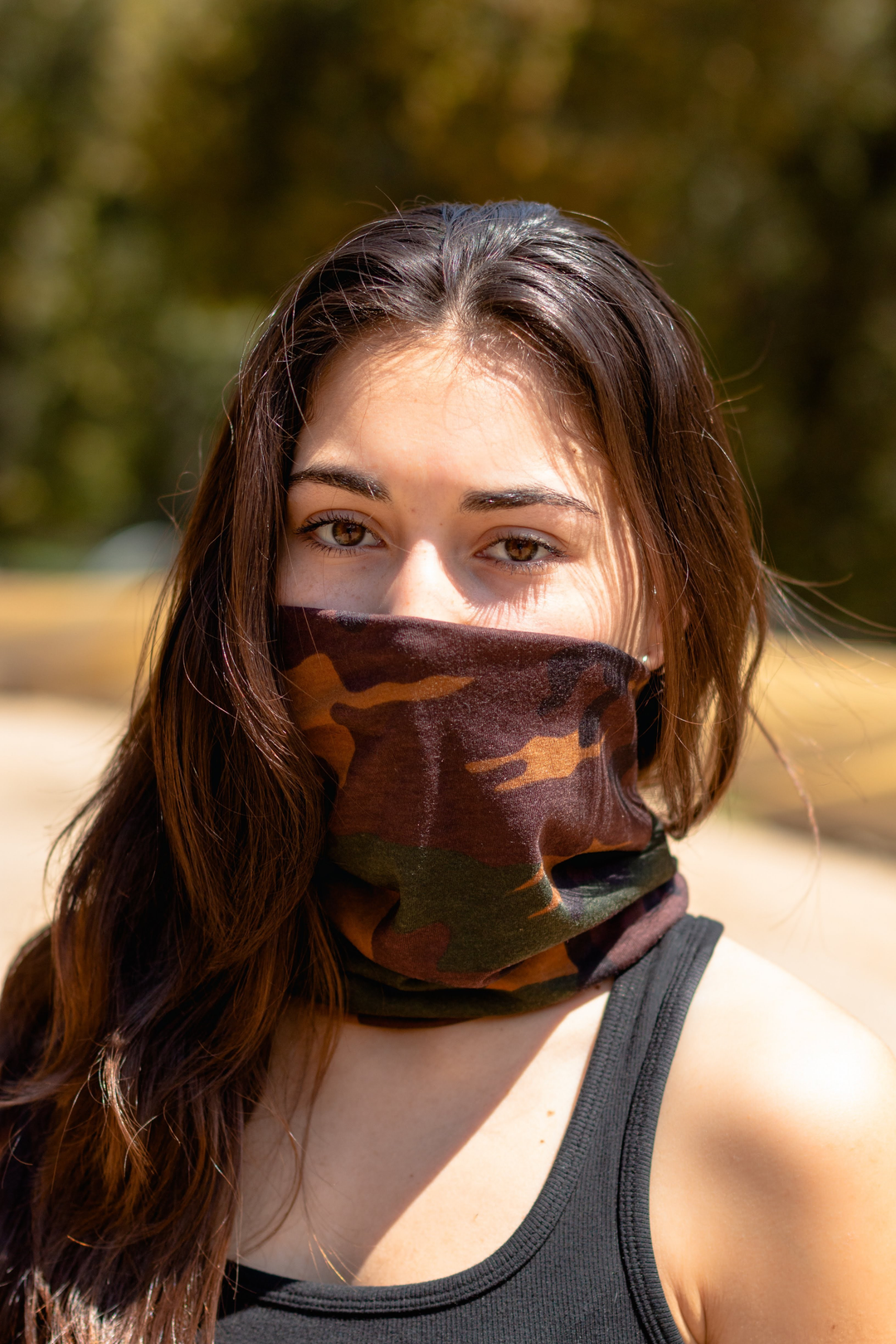 Brown Camo Neck Scarf - Kingfisher Road - Online Boutique