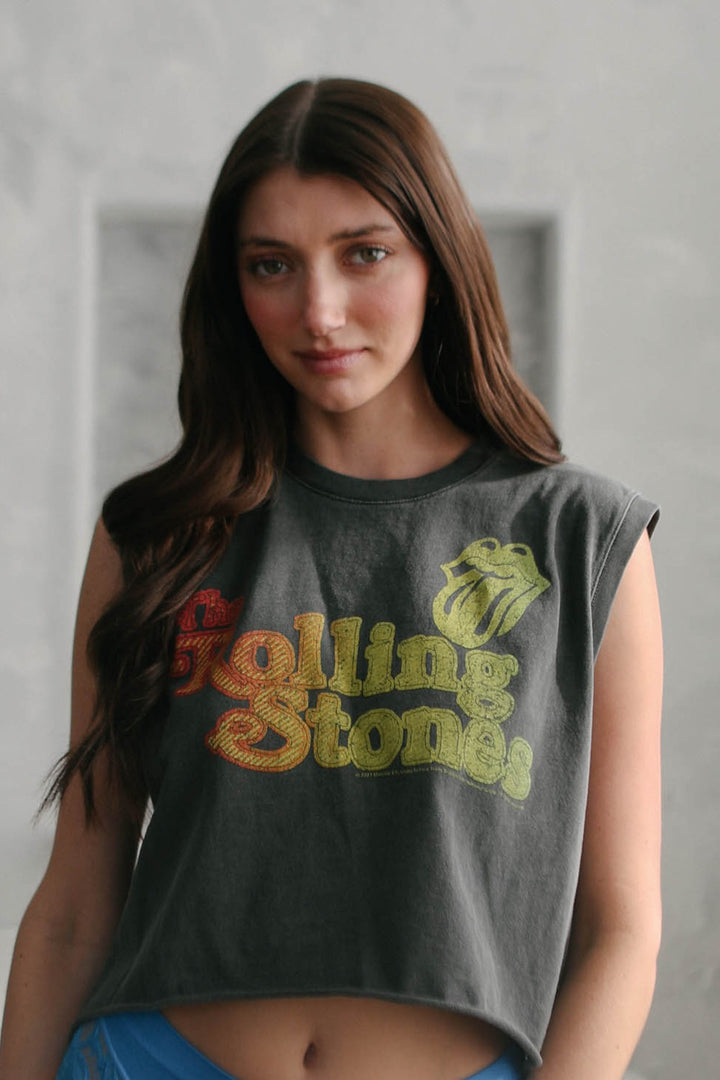 ROLLING STONES HOT STUFF TANK-VINTAGE BLACK - Kingfisher Road - Online Boutique