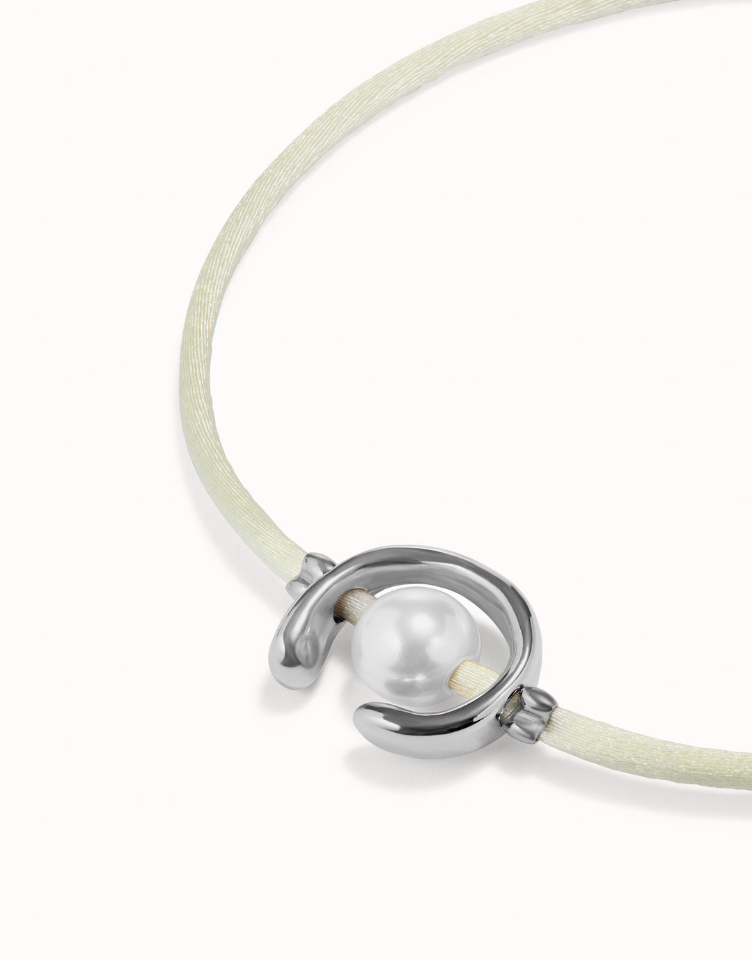 SILVER ADJUSTABLE PEARL CREAM CORD BRACELET - Kingfisher Road - Online Boutique