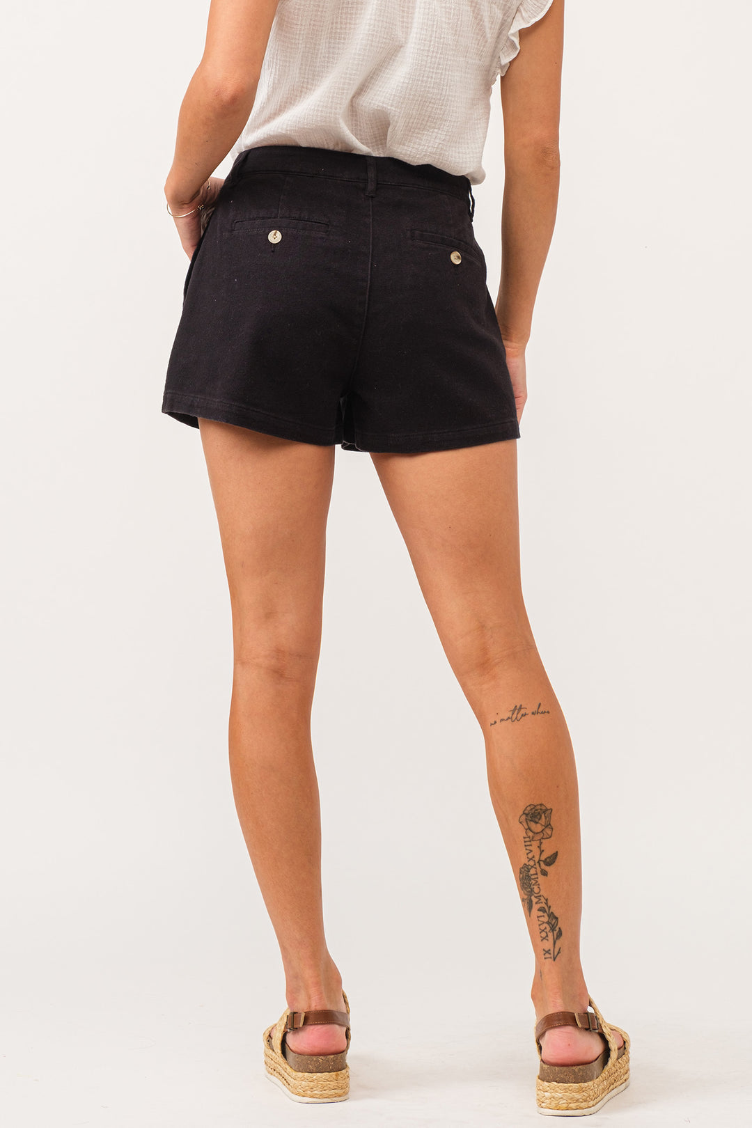 CATALINA MID RISE SHORTS-BLACK - Kingfisher Road - Online Boutique