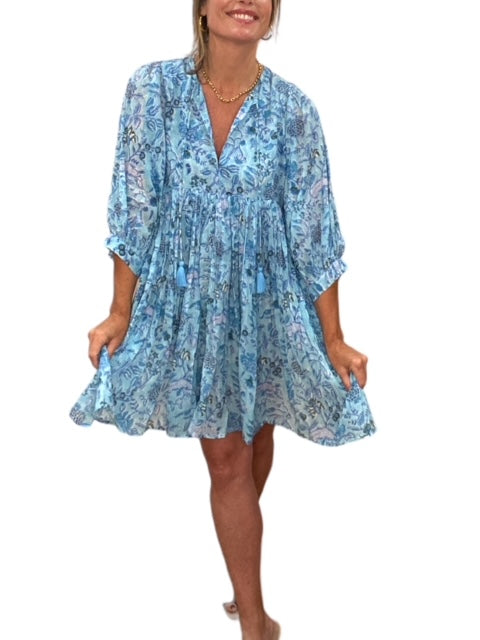 RAYA MINI DRESS-SEAFOAM BLUE - Kingfisher Road - Online Boutique