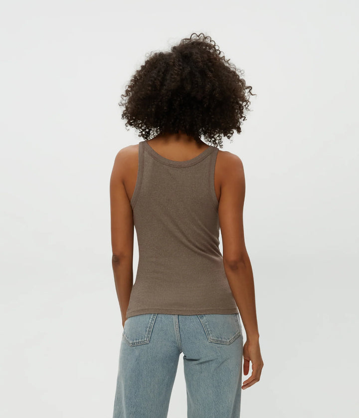 NICOLE WIDE CREW TANK-COBBLESTONE - Kingfisher Road - Online Boutique