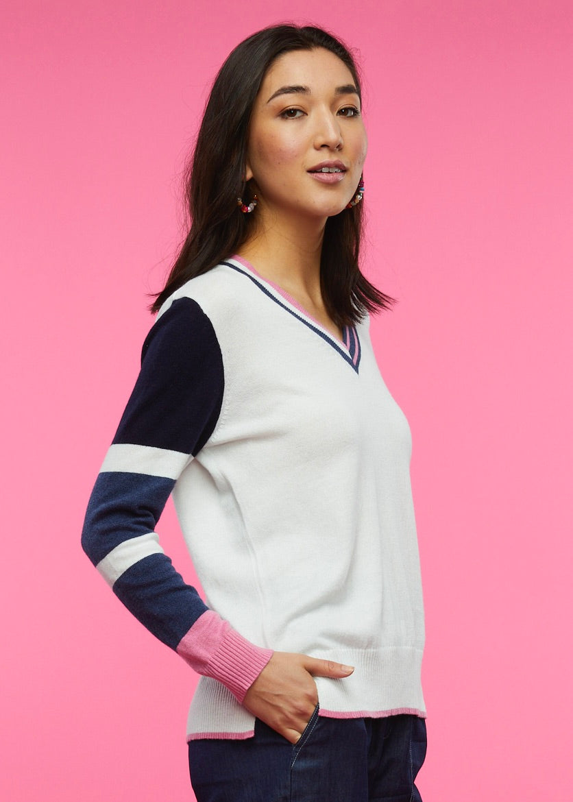 CRICKET SWEATER-WHITE - Kingfisher Road - Online Boutique
