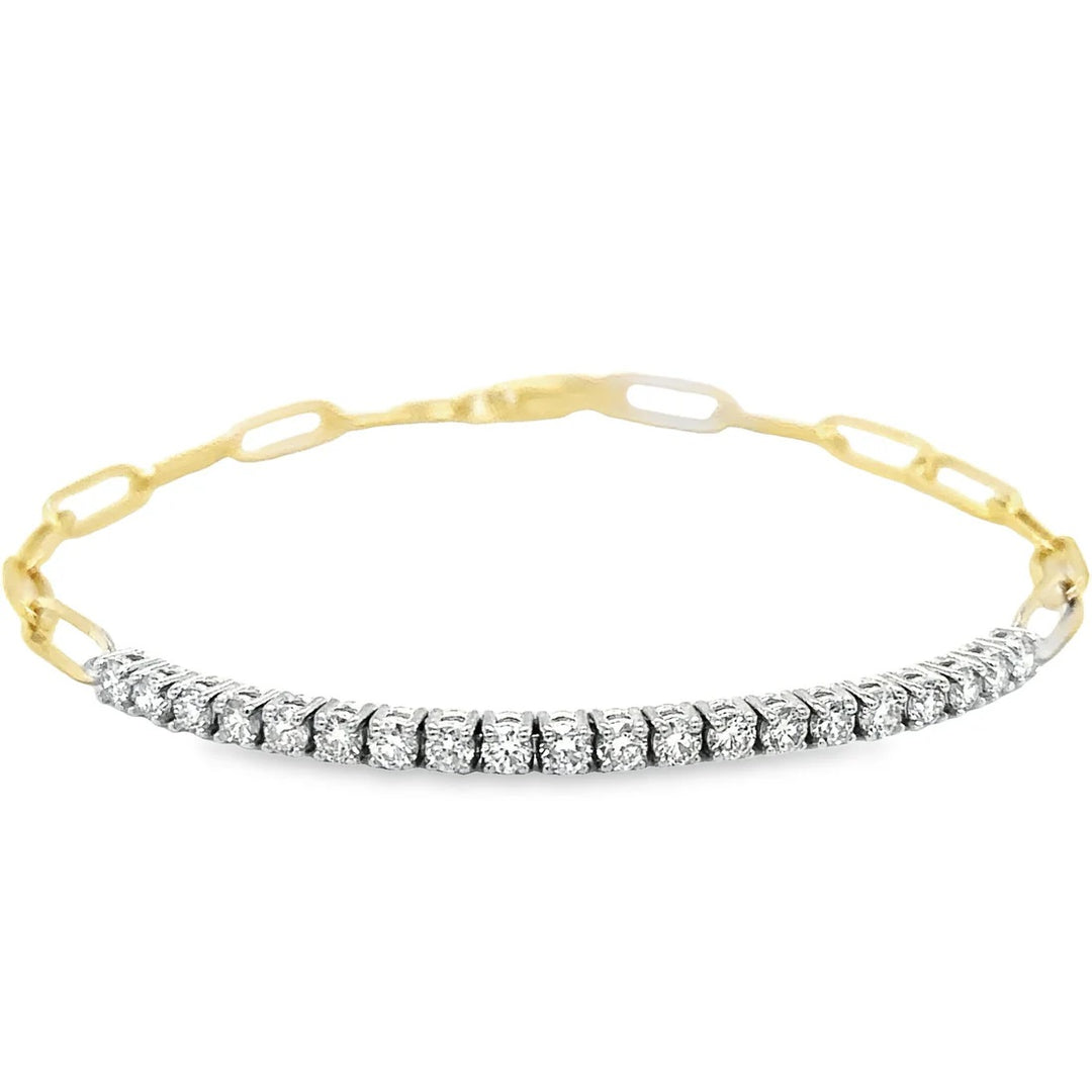 1ct DIA PAPERCLIP BRACELET-14kt YG - Kingfisher Road - Online Boutique