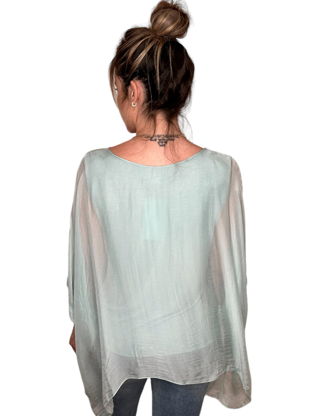 CLASSIC SILK TOP-MINT - Kingfisher Road - Online Boutique