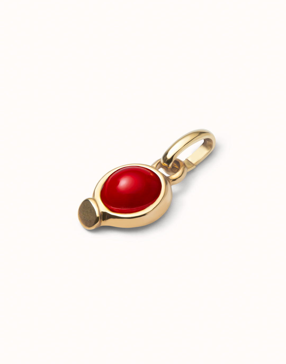 CIRCULAR RED CABACHON CHARM CHARM-GOLD - Kingfisher Road - Online Boutique