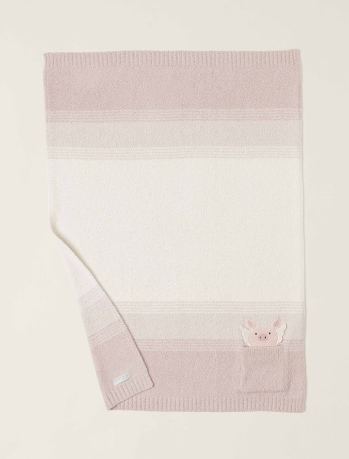 COZYCHIC FLYING PIG STROLLER BLANKET-CREAM