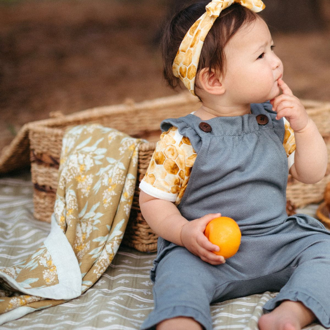 GOLD FLORAL BAMBOO BIG LOVEY - Kingfisher Road - Online Boutique