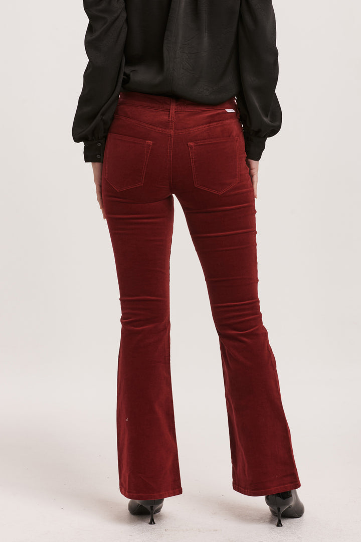 ROSA FLARE HI-RISE PANT-BURGUNDY