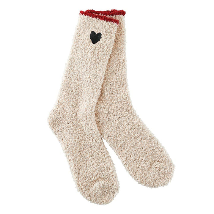 COZY HEART SOCKS-BLUSH