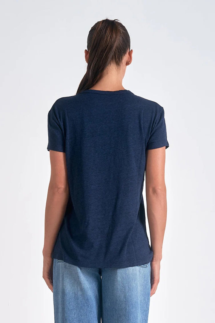 AMOUR CREW NECK TEE-NAVY