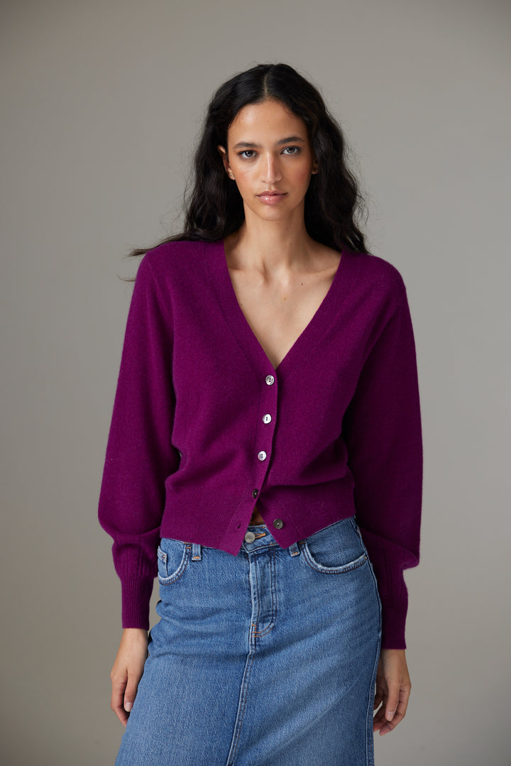 JESSIE ELEGANT CARDI-PLUM