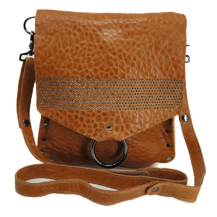 DYLAN STUD CROSSBODY BAG-COGNAC - Kingfisher Road - Online Boutique