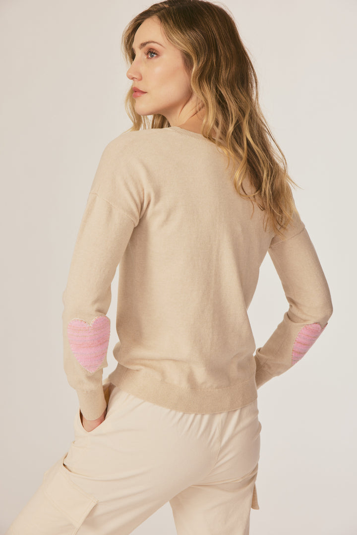 HEART EMBLEM SLEEVE SWEATER-WICKER