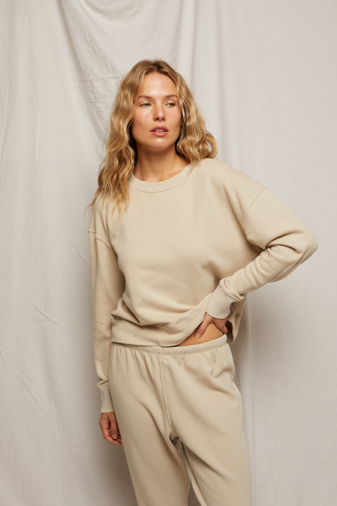 TYLER PULLOVER SWEATSHIRT-PUTTY - Kingfisher Road - Online Boutique