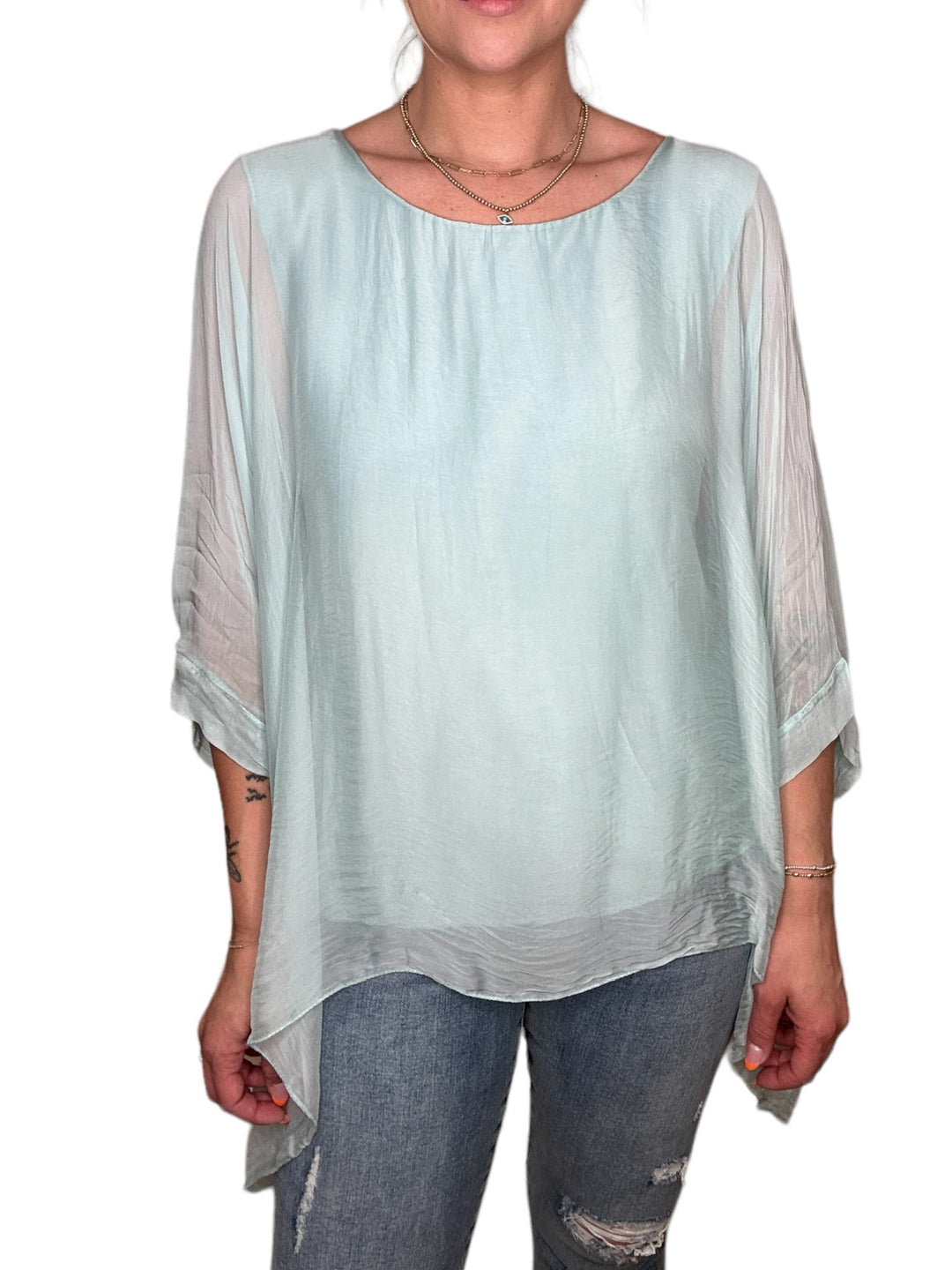 CLASSIC SILK TOP-MINT - Kingfisher Road - Online Boutique