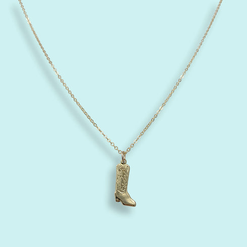 COWGIRL BOOT NECKLACE-GOLD