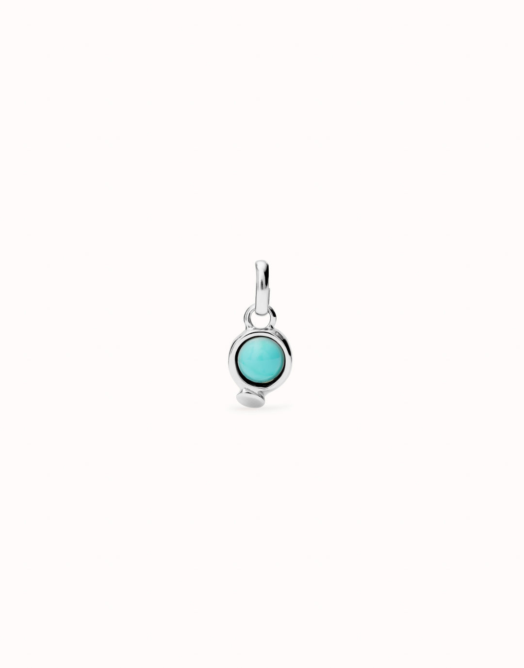 CIRCULAR TURQUOISE CABACHON CHARM-SILVER - Kingfisher Road - Online Boutique