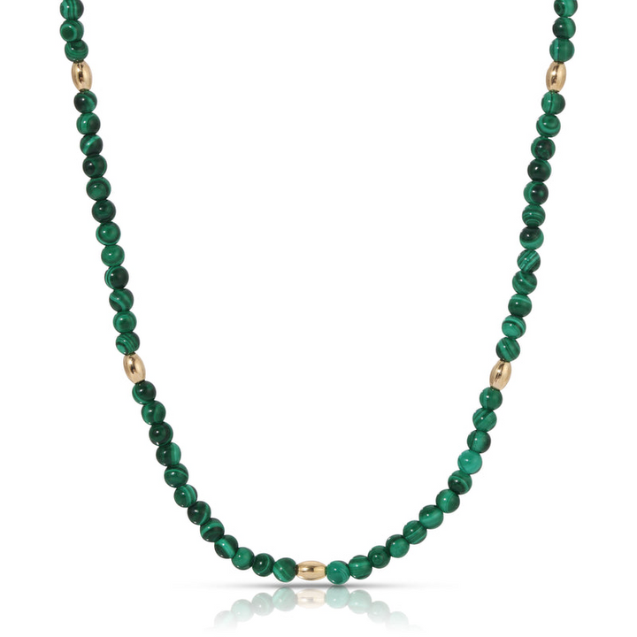 BALI BEADED NECKLACE-MALACHITE