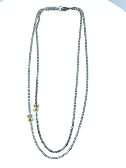 DOUBLE LAYER ARROW NECKLACE-GOLD - Kingfisher Road - Online Boutique