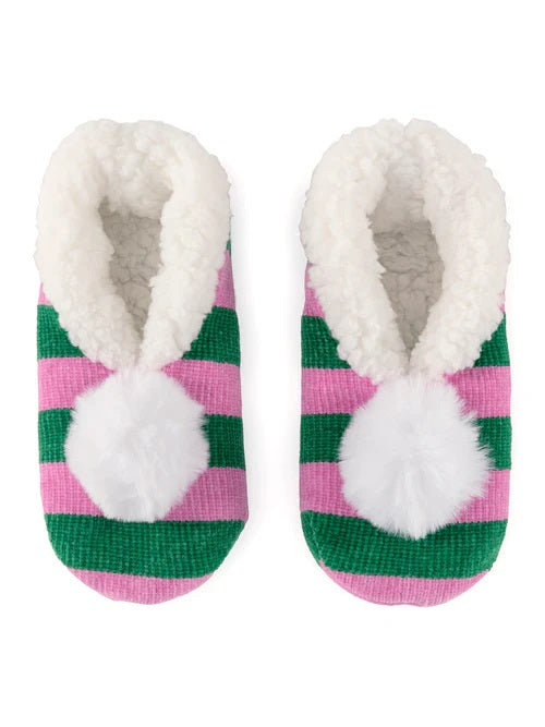 ARYA STRIPE SLIPPERS-GREEN