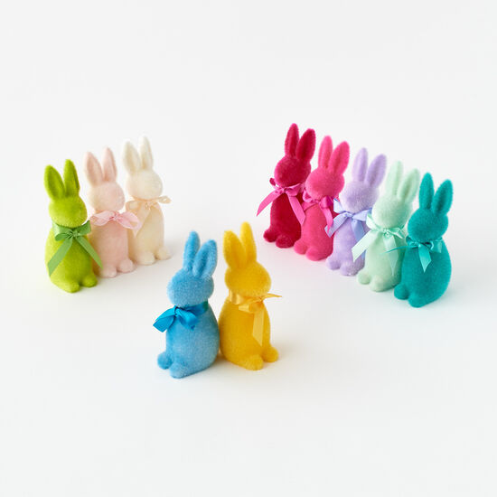 FLOCKED BUTTON NOSE BUNNY SMALL - Kingfisher Road - Online Boutique