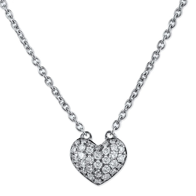 .17ct DIAMOND HEART PENDANT NECKLACE-14kt WG - Kingfisher Road - Online Boutique