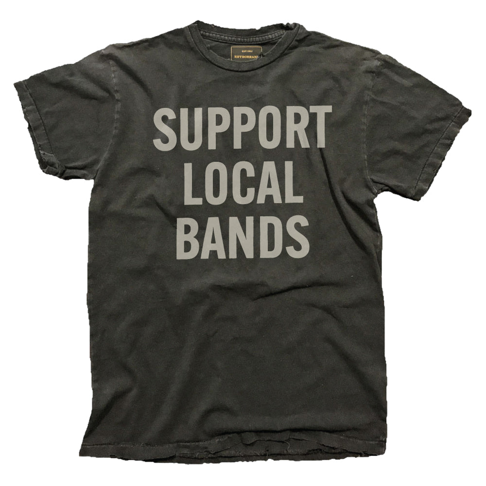 SUPPORT LOCAL BANDS TEE-VINTAGE BLACK - Kingfisher Road - Online Boutique