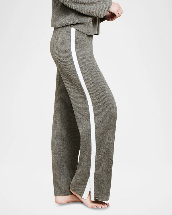 COZYCHIC ULTRA LITE RIBBED SLIT PANT-OLIVE BRANCH PEARL