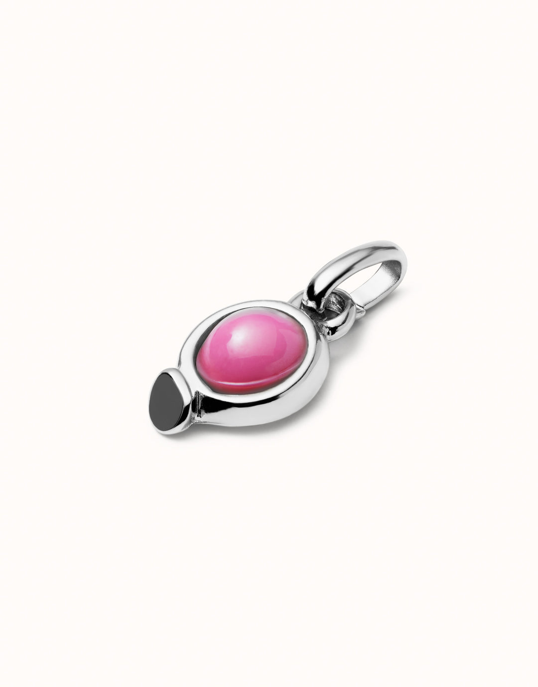 CIRCULAR PINK CABACHON CHARM-SILVER - Kingfisher Road - Online Boutique