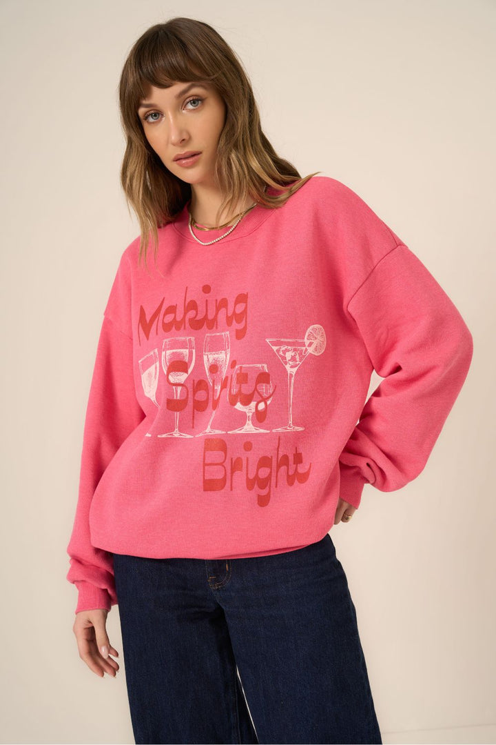 MAKING SPIRITS BRIGHT SWEATSHIRT-H RASPBERRY BLOSSOM