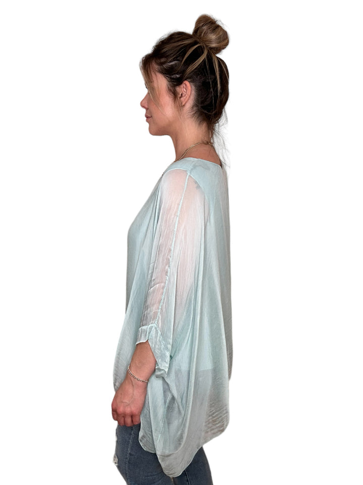 CLASSIC SILK TOP-MINT - Kingfisher Road - Online Boutique