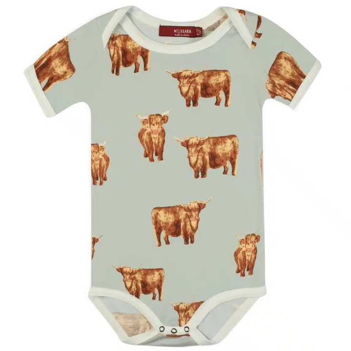HIGHLAND COW BAMBOO ONESIE - Kingfisher Road - Online Boutique