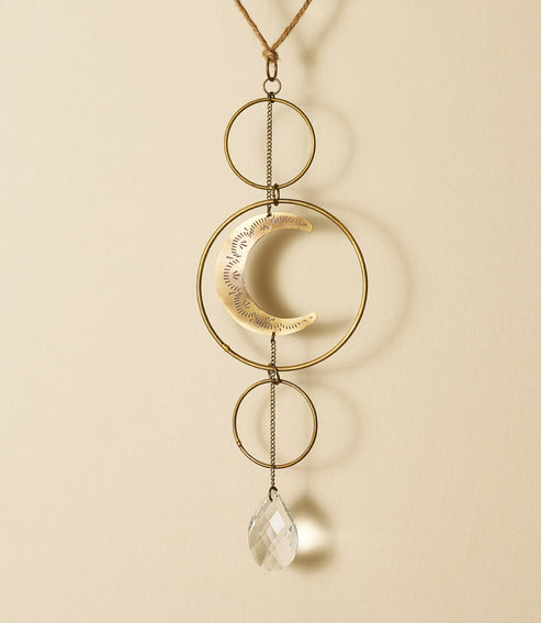 CRESCENT MOON BRASS SUNCATCHER