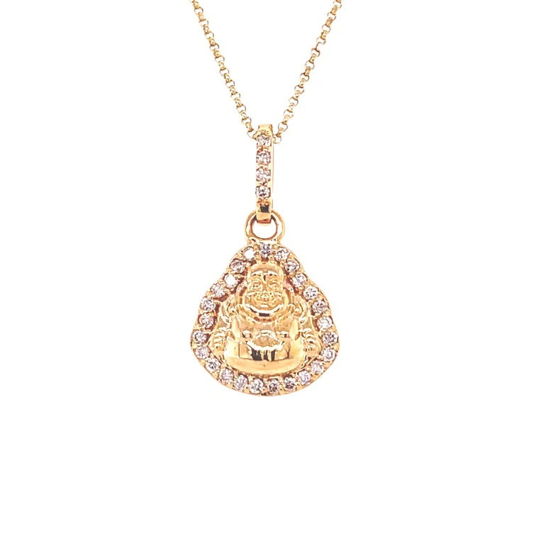 14K DIAMOND BUDDHA PENDANT - Kingfisher Road - Online Boutique