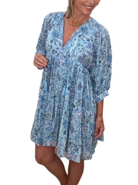 RAYA MINI DRESS-SEAFOAM BLUE - Kingfisher Road - Online Boutique