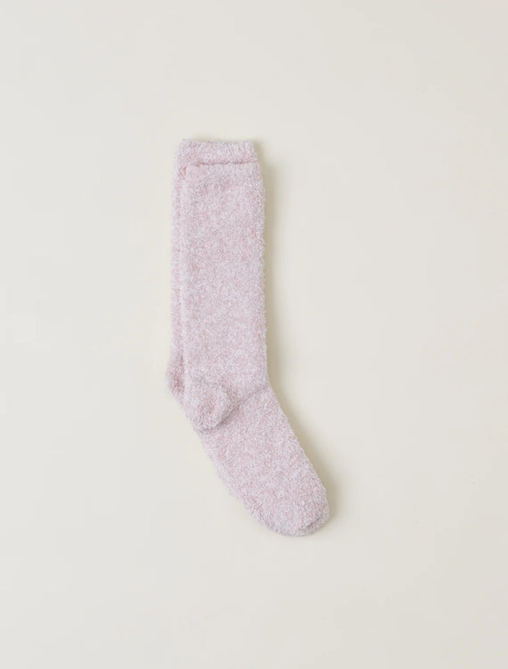 COZYCHIC HEATHERED SOCKS-DUSTY ROSE WHITE