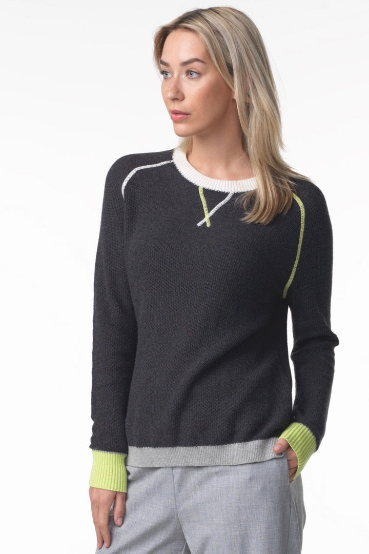 WAFFLE KNIT SWEATER - CHARCOAL - Kingfisher Road - Online Boutique