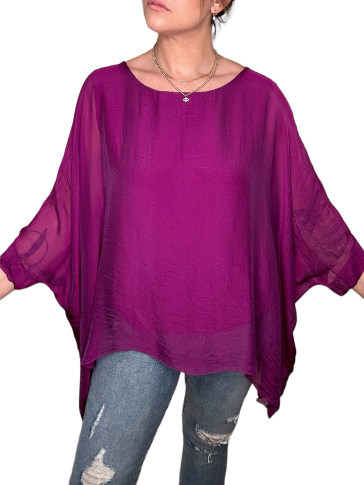 CLASSIC SILK TOP-ORCHID - Kingfisher Road - Online Boutique