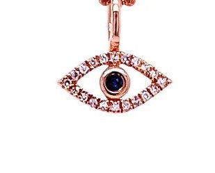 PAVE DIAMOND 14K GOLD EVIL EYE PENDANT NECKLACE - Kingfisher Road - Online Boutique